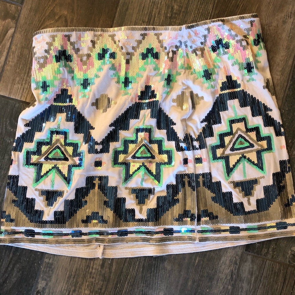 sequin mini skirt